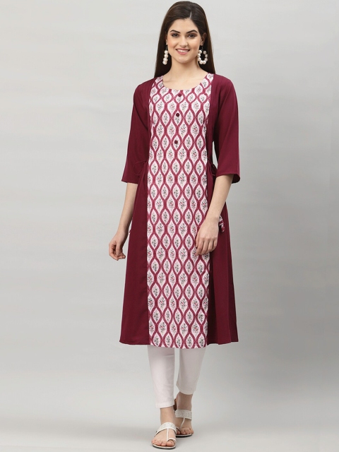 ALC Creations Women Purple Geometric Embroidered Flared Sleeves Mirror Work Floral Crepe Kurta
ALC Creations Women Purple Geometric Embroidered Flared Sleeves Mirror Work Floral Crepe Kurta