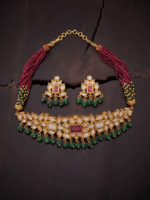 Kushal's Fashion Jewellery Gold-Plated Red & Pink Kundan Stone-Studded Jewellery Set
Kushal's Fashion Jewellery Gold-Plated Red & Pink Kundan Stone-Studded Jewellery Set