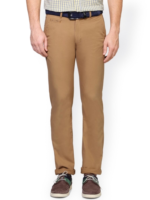 Peter England Men Khaki Skinny Fit Solid Chinos
