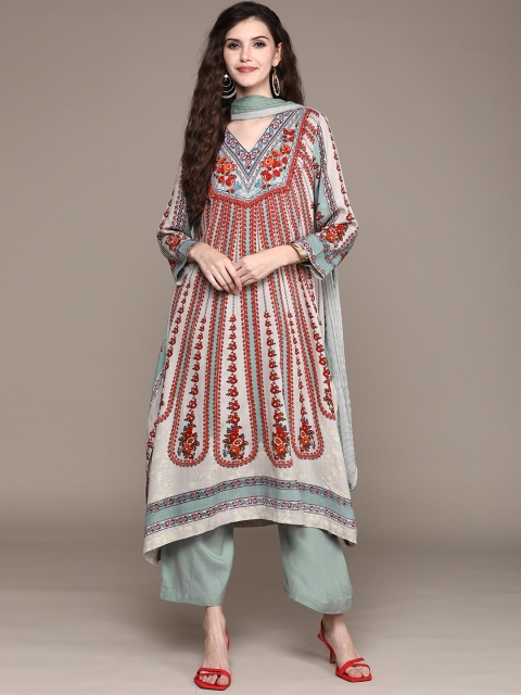 aarke Ritu Kumar Women Grey Ethnic Motifs Printed Kurta with Trousers & With Dupatta
aarke Ritu Kumar Women Grey Ethnic Motifs Printed Kurta with Trousers & With Dupatta