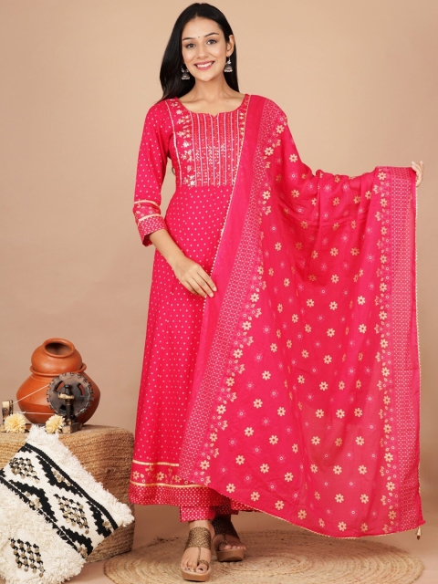 UNISETS Women Pink Ethnic Motifs Embroidered Empire Kurta with Skirt & With Dupatta
UNISETS Women Pink Ethnic Motifs Embroidered Empire Kurta with Skirt & With Dupatta