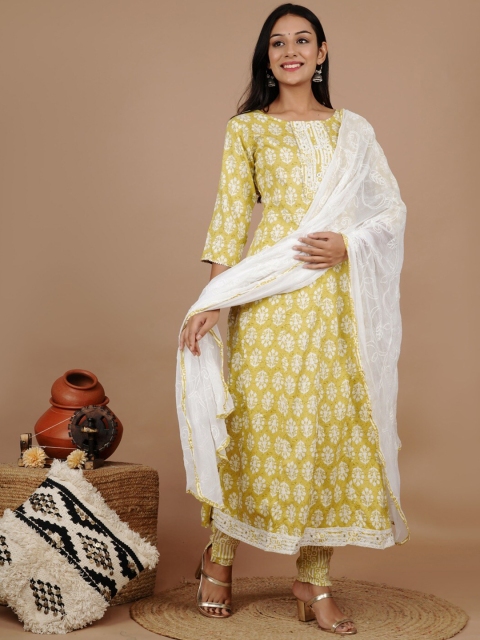 UNISETS Women Mustard Yellow Ethnic Motifs Printed Kurta with Trousers & With Dupatta
UNISETS Women Mustard Yellow Ethnic Motifs Printed Kurta with Trousers & With Dupatta