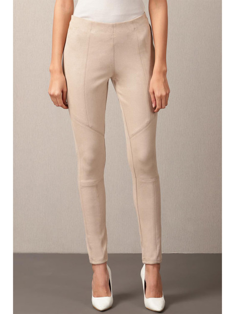 Lakshita Women Beige Solid Skinny-Fit Jeggings 
Lakshita Women Beige Solid Skinny-Fit Jeggings