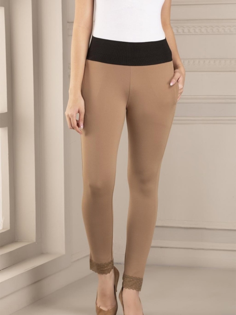 Lakshita Women Beige Colored Solid Skinny Fit Jeggings