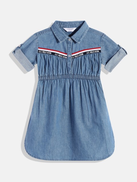 U.S. Polo Assn. Kids Girls Blue Brand Logo Printed Pure Cotton Denim Fit & Flare Dress
U.S. Polo Assn. Kids Girls Blue Brand Logo Printed Pure Cotton Denim Fit & Flare Dress