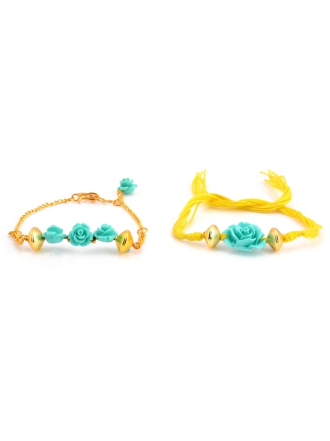 Tistabene Set of 2 Bhaiya Bhabhi Rakhi, Yellow