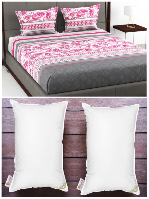 BIANCA Set Of 180Tc King-Size Double Bedsheet With 2 Pillow Cover & 2 Anti Stress Pillows, White
BIANCA Set Of 180Tc King-Size Double Bedsheet With 2 Pillow Cover & 2 Anti Stress Pillows, White