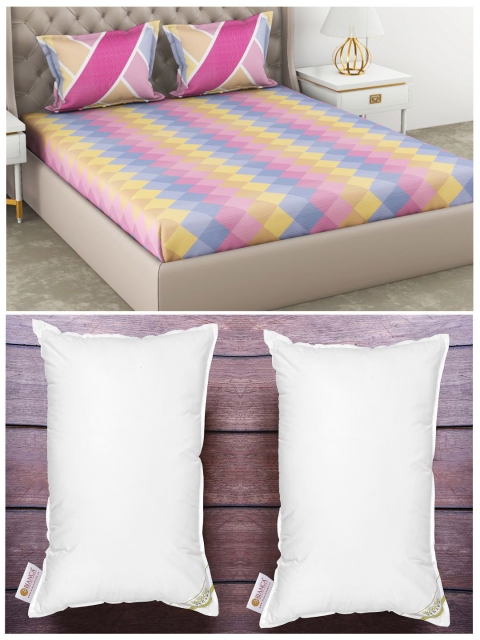 BIANCA Set of 2 White Anti Stress Orthopedic Pillows & 210 TC Cotton Queen Bedsheet Set
BIANCA Set of 2 White Anti Stress Orthopedic Pillows & 210 TC Cotton Queen Bedsheet Set