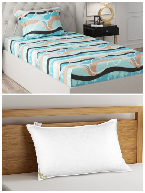 BIANCA Set of 200 TC Single Bedsheet with 1 Pillow Cover & 1 Anti Stress Orthopedic Pillow, White
BIANCA Set of 200 TC Single Bedsheet with 1 Pillow Cover & 1 Anti Stress Orthopedic Pillow, White