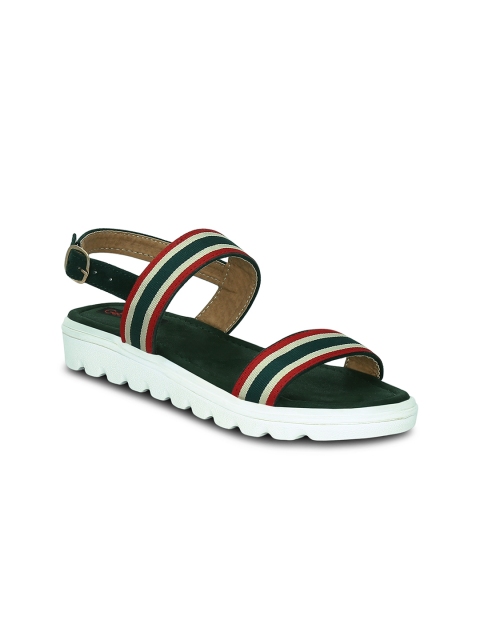 Get Glamr Women Green Solid Open Toe