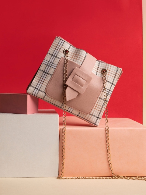HAUTE SAUCE by Campus Sutra Pink PU Oversized Swagger Satchel