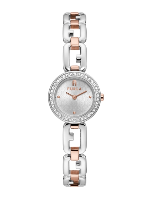 Furla Women Silver-Toned Dial & Silver Toned Stainless Steel Bracelet Style Straps Digital Watch
Furla Women Silver-Toned Dial & Silver Toned Stainless Steel Bracelet Style Straps Digital Watch
