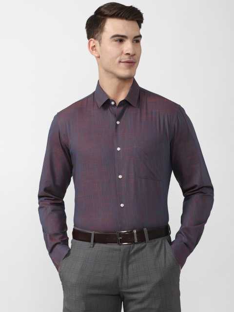 Peter England Men Purple Regular Fit Pure Cotton Formal Shirt