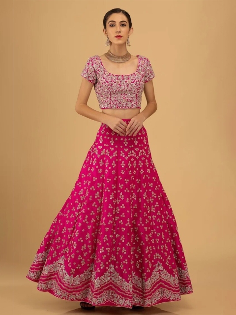 RIVAMA Women Pink & Silver-Toned Embroidered Semi-Stitched Lehenga & Blouse With Dupatta
RIVAMA Women Pink & Silver-Toned Embroidered Semi-Stitched Lehenga & Blouse With Dupatta