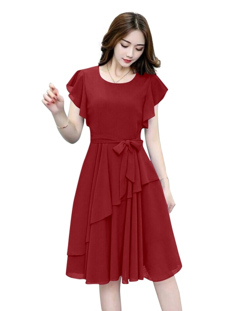 APNISHA Red Georgette Dress
