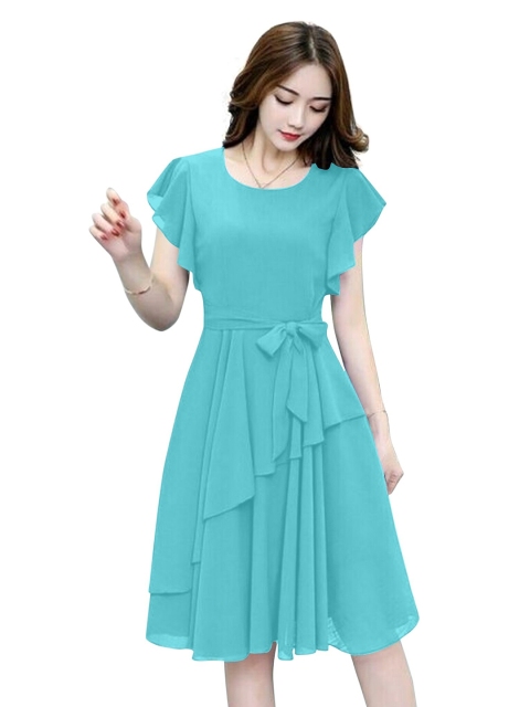 APNISHA Blue Georgette Dress