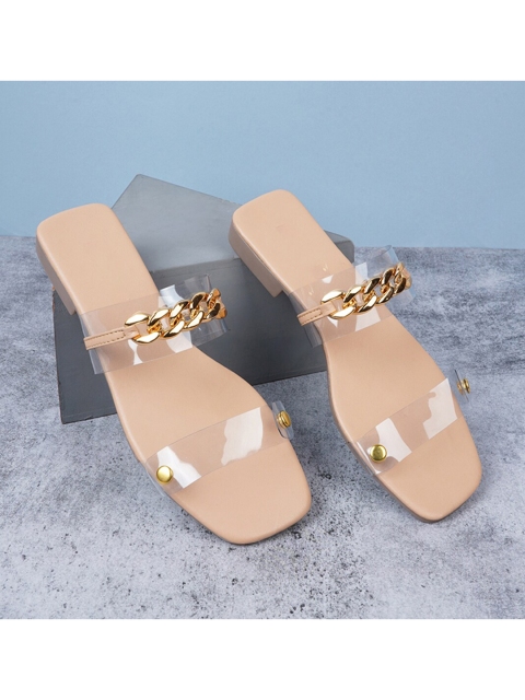 Style Shoes Women Nude-Coloured Embellished Flats