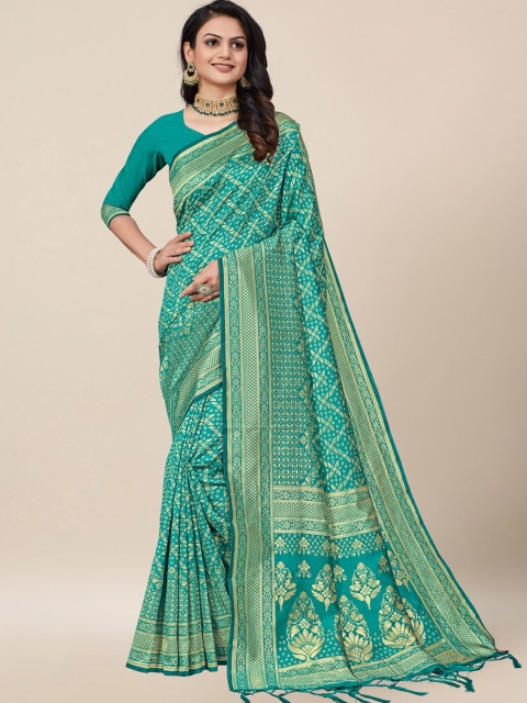 AYKA CLOTHINGS Turquoise Blue & Gold-Toned Woven Design Zari Silk Cotton Heavy Work Banarasi Saree
AYKA CLOTHINGS Turquoise Blue & Gold-Toned Woven Design Zari Silk Cotton Heavy Work Banarasi Saree
