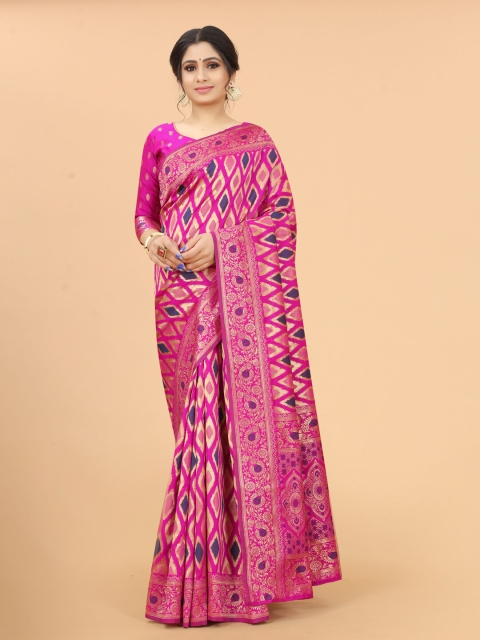 WELL WORN Pink & Navy Blue Woven Design Zari Silk Cotton Ready to Wear Banarasi Saree
WELL WORN Pink & Navy Blue Woven Design Zari Silk Cotton Ready to Wear Banarasi Saree