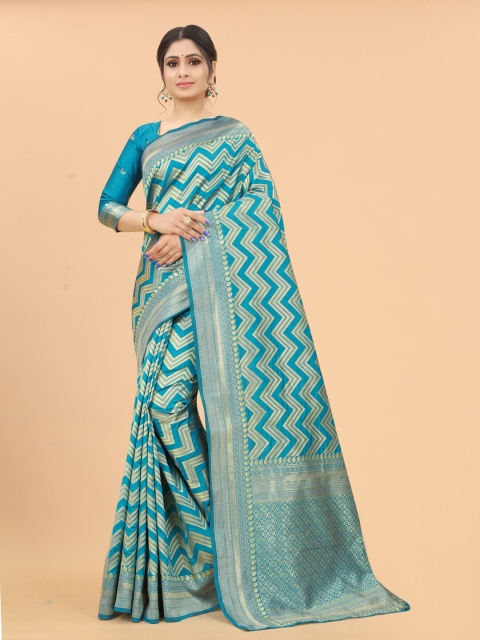 WELL WORN Blue & Gold-Toned Woven Design Zari Silk Cotton Ready to Wear Banarasi Saree
WELL WORN Blue & Gold-Toned Woven Design Zari Silk Cotton Ready to Wear Banarasi Saree