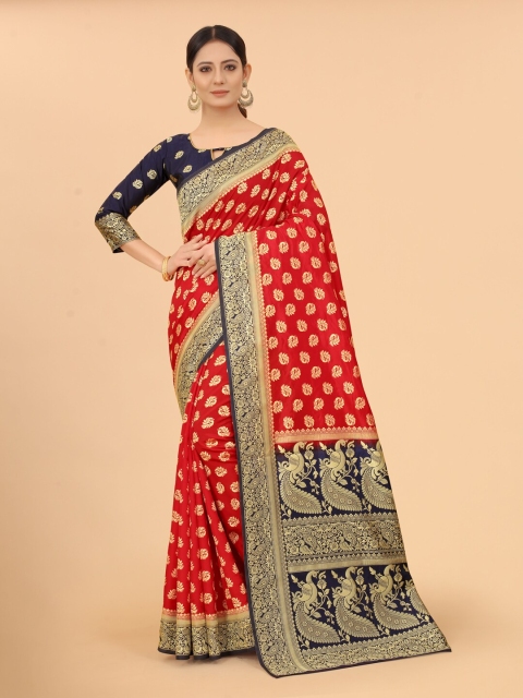 WELL WORN Magenta & Navy Blue Woven Design Zari Silk Cotton Ready to Wear Banarasi Saree
WELL WORN Magenta & Navy Blue Woven Design Zari Silk Cotton Ready to Wear Banarasi Saree