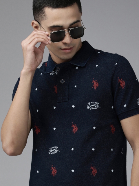 U S Polo Assn Denim Co Men Navy Blue & White Printed Pure Cotton Slim Fit Polo T-shirt
U S Polo Assn Denim Co Men Navy Blue & White Printed Pure Cotton Slim Fit Polo T-shirt