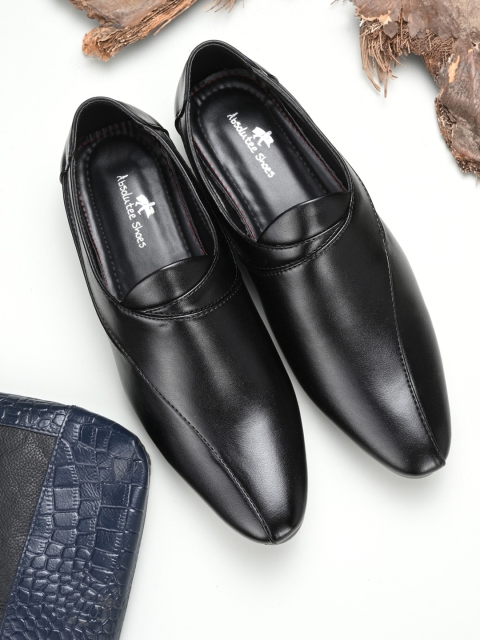 Absolutee Shoes Men Black Slip-On Sneakers