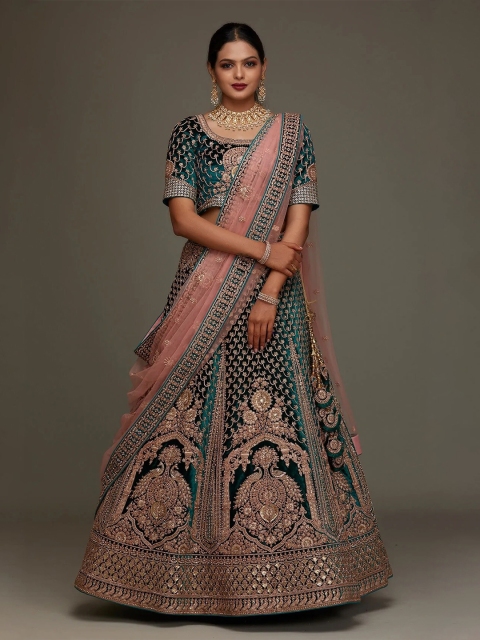 RIVAMA Women Green & Peach Embroidered Sequined Unstitched Lehenga & Semi-Stitched Blouse
RIVAMA Women Green & Peach Embroidered Sequined Unstitched Lehenga & Semi-Stitched Blouse