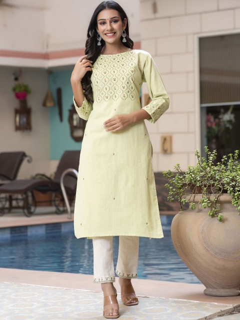 JAIPUR FASHION MODE Women Green Ethnic Motifs Embroidered Layered Kurta with Palazzos
JAIPUR FASHION MODE Women Green Ethnic Motifs Embroidered Layered Kurta with Palazzos