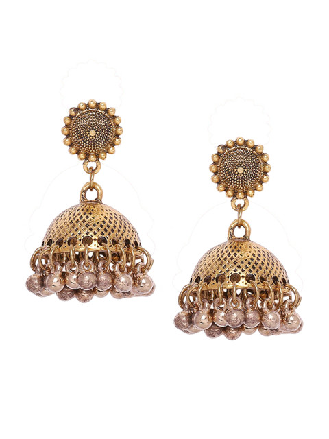 SATCHEL Gold-Toned Contemporary Jhumkas Earrings
SATCHEL Gold-Toned Contemporary Jhumkas Earrings