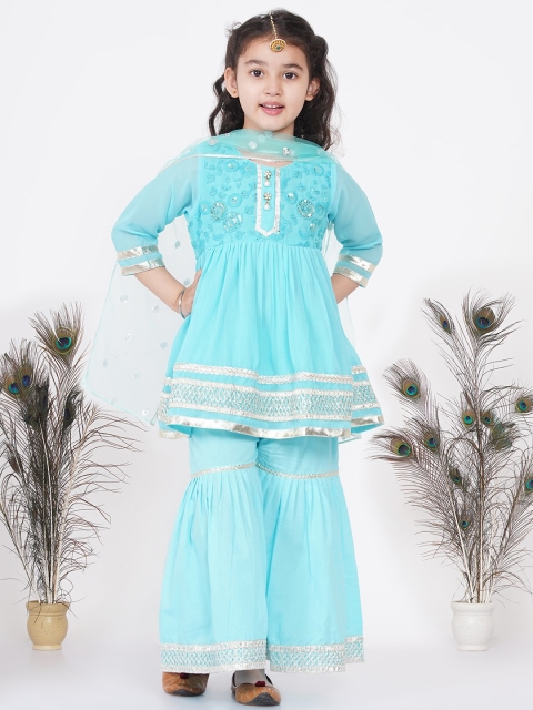 Little Bansi Girls Blue Ethnic Motifs Printed Pleated Pure Cotton Kurti with Sharara & With Dupatta
Little Bansi Girls Blue Ethnic Motifs Printed Pleated Pure Cotton Kurti with Sharara & With Dupatta