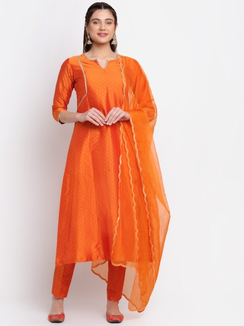 anokherang Women Orange Embroidered Gotta Patti Pure Silk Kurta with Trousers & With Dupatta
anokherang Women Orange Embroidered Gotta Patti Pure Silk Kurta with Trousers & With Dupatta