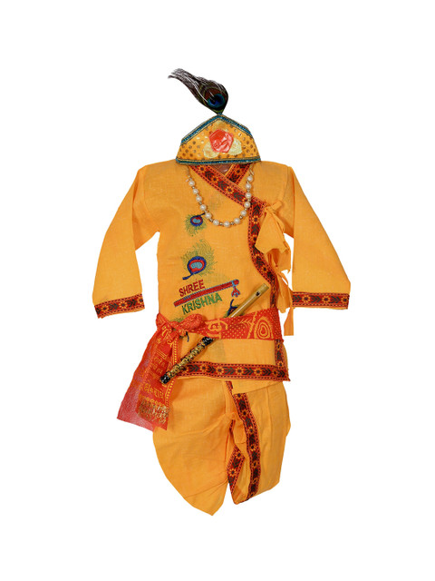 ahhaaaa Boys Yellow Ethnic Motifs Embroidered Angrakha Pure Cotton Kurta with Dhoti Pants
ahhaaaa Boys Yellow Ethnic Motifs Embroidered Angrakha Pure Cotton Kurta with Dhoti Pants
