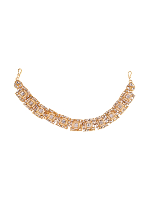 FEMMIBELLA Gold-Plated Pearls & Kundan Studded Sheeshphool Mathapatti Head Jewellery
FEMMIBELLA Gold-Plated Pearls & Kundan Studded Sheeshphool Mathapatti Head Jewellery