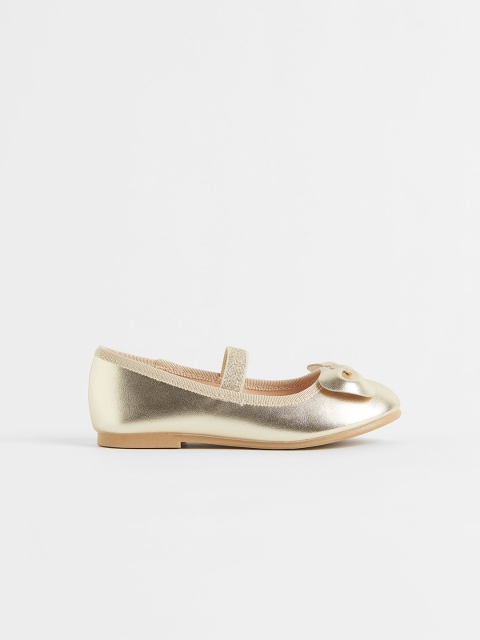 H&M Girls Gold-Toned Bows Flats