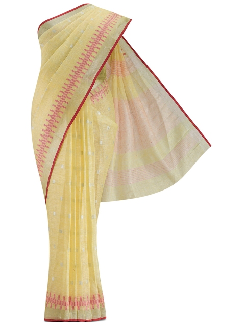 Nalli Next Yellow Pure Cotton Saree
