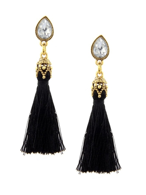 FemNmas Black Quirky Drop Earrings