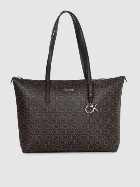 Calvin Klein Jeans Coffee Brown Brand Logo Print PU Structured Shoulder Bag with Tassel
Calvin Klein Jeans Coffee Brown Brand Logo Print PU Structured Shoulder Bag with Tassel
