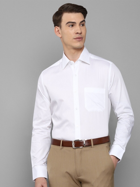 Louis Philippe Men White Solid Pure Cotton Formal Shirt