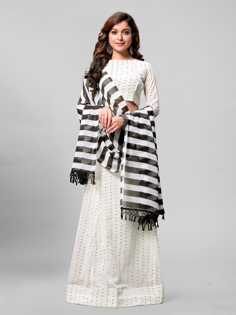 Granthva Fab White & Black Embroidered Sequinned Semi-Stitched Lehenga & Unstitched Blouse With Dupatta
Granthva Fab White & Black Embroidered Sequinned Semi-Stitched Lehenga & Unstitched Blouse With Dupatta