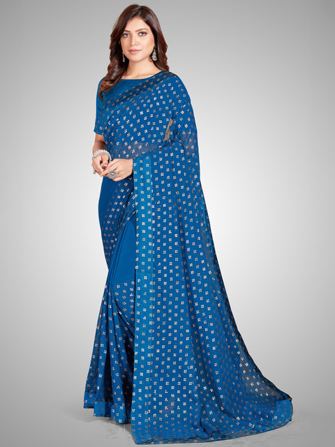Granthva Fab Turquoise Blue & Gold-Toned Embellished Sequinned Pure Georgette Ready to Wear Saree
Granthva Fab Turquoise Blue & Gold-Toned Embellished Sequinned Pure Georgette Ready to Wear Saree