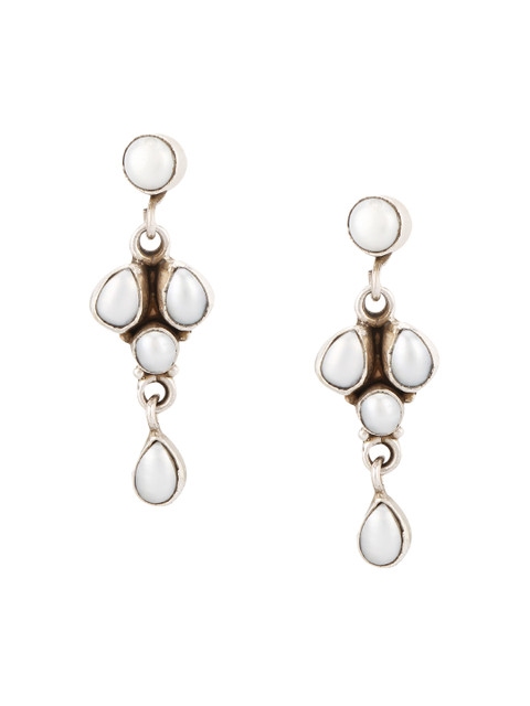 ahilya Sterling Silver Teardrop Shaped Drop Earrings, Off white 
ahilya Sterling Silver Teardrop Shaped Drop Earrings, Off white