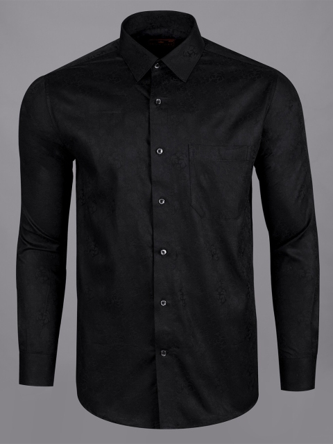 FRENCH CROWN Men Black Standard Formal Shirt