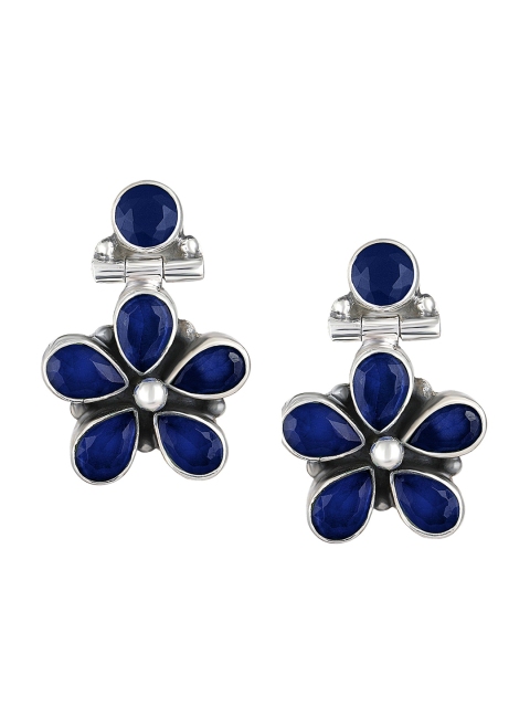 Silvora by Peora Blue Contemporary Drop Earrings