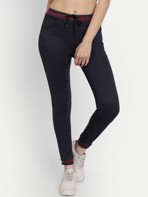 Wicked Stitch Women Blue Solid Joggers