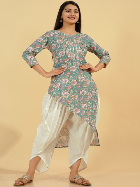 Pikasha Women Multicoloured Printed Empire Pure Cotton Kurti with Dhoti Pants, Multi
Pikasha Women Multicoloured Printed Empire Pure Cotton Kurti with Dhoti Pants, Multi