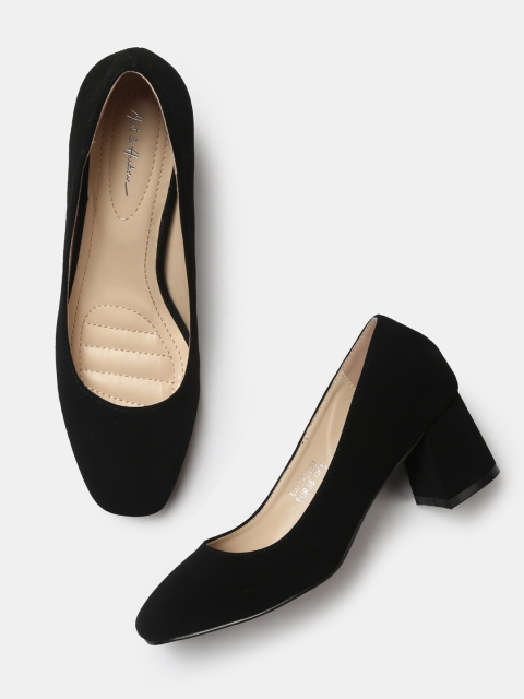 Mast & Harbour Women Black Solid Pumps