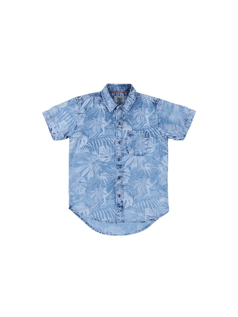 Gini and Jony Blue Printed Casual Shirt