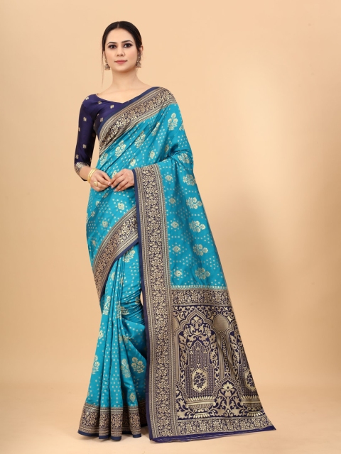 WELL WORN Blue & Gold-Toned Woven Design Zari Silk Cotton Ready to Wear Banarasi Saree
WELL WORN Blue & Gold-Toned Woven Design Zari Silk Cotton Ready to Wear Banarasi Saree