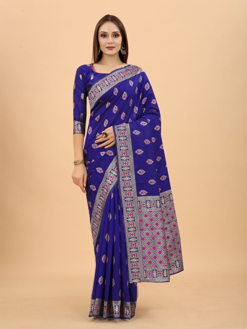 WELL WORN Navy Blue & Gold-Toned Woven Design Zari Silk Cotton Ready to Wear Banarasi Saree
WELL WORN Navy Blue & Gold-Toned Woven Design Zari Silk Cotton Ready to Wear Banarasi Saree